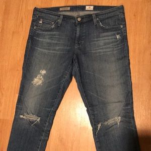 AG Legging Ankle “Super Skinny” Distressed Sz 32